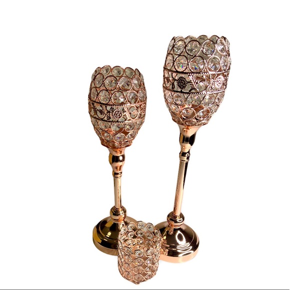 Blush/Rose Gold Acrylic Goblet Votive Candleholder - Picture 7 of 12